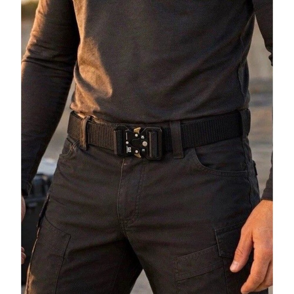 GTS Lightweight Black Duty Tactical Belt 1.25 Width w/Cobra Quick Release Buckle